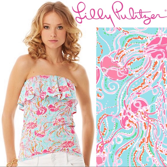 Lilly Pulitzer Tops - Lilly Pulitzer WILEY TOP Jellies Be Jammin Blue
